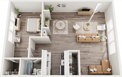 a view of the living room from above